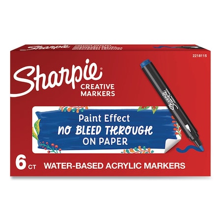Sharpie Creative Markers, Bullet Tip, Parang, 6PK 2218115