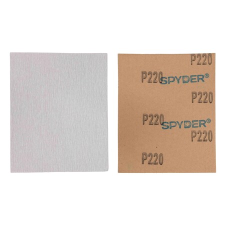 Spyder 4.5-Inch x 5.5-Inch 220 Grit Aluminum Oxide with Stearate Sandpaper Sheets, 8PK 500032