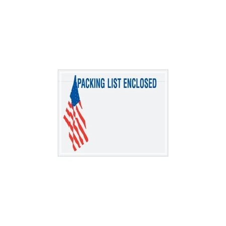 Bubblefast 7 x 5 1/2'' U.S.A. Flag ''Packing List Enclosed'' Envelopes, 1000PK BFPL468