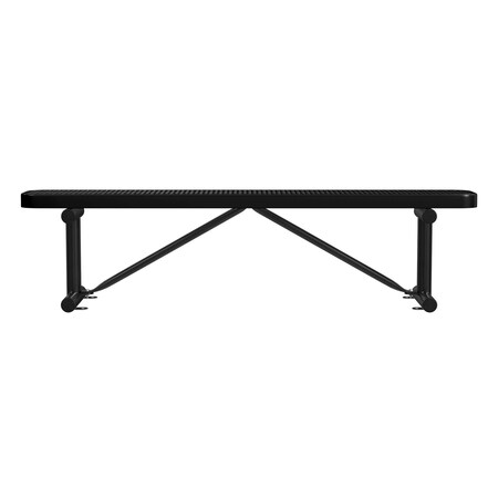 Leisure Craft Bench w/o Back, Surface Mount, 6ft., Black B6XPSM-BLACK