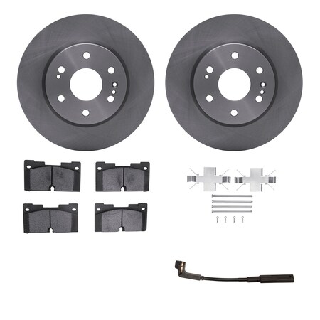 Dynamic Friction Co DFC Brake Rotor- Heavy Duty Brake Pad includes Hardware and Sensor 6422-47001