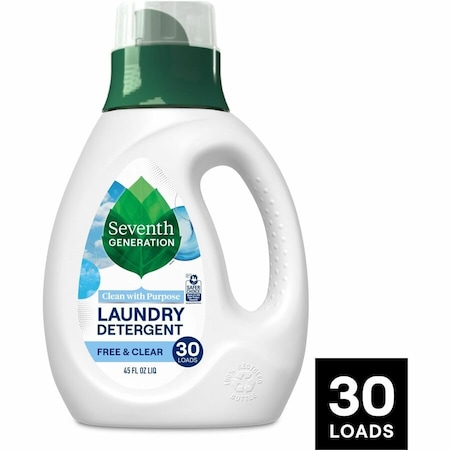 Seventh Generation Laundry Detergent, 45 oz, Free & Clear, 30 Loads 45066