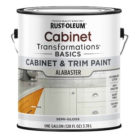 Rust-Oleum Cabinet Transformations Basics Cabinet and Trim Paint , Alabaster, Semi-Gloss, 1 Gallon 373700