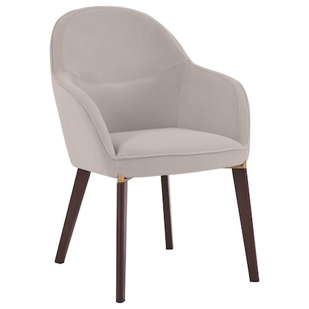 Leisuremod Elias Dining Chair Upholstered in Leather Velvet and Powder Coated Iron Legs EDC21LGR