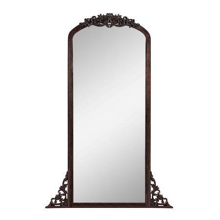 Homeroots 64" Brown Wood Framed Standing Mirror 565118