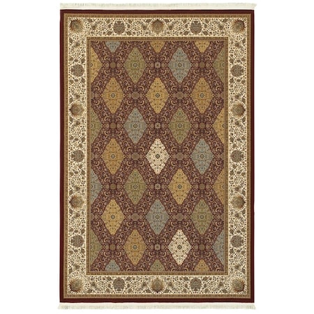Oriental Weavers 3 ft. 10 in. x 5 ft. 5 in. Masterpiece Traditional Area Rug, Red M530M2117165ST