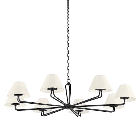 Troy Lighting Ozias 8 Light Chandelier 50 In. Black Iron F2550-BI