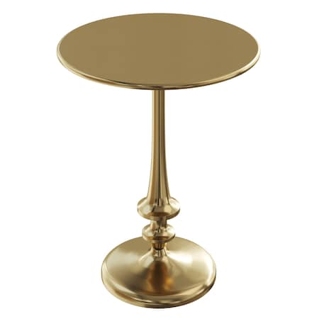 Lavish Home Side Table Iron Pedestal Table Antiqued Brass Finish for Couch, Loveseat, Entryway Vintage Furniture 80-ENDTBL-26