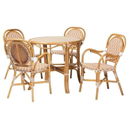 Bali & Pari Mattie Natural Rattan Bistro Dining Set, Beige 269-14768-14772-ZORO