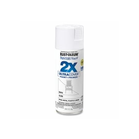 Rust-Oleum Painter's Touch 2X Ultra Cover Gloss Spray Paints + Primer, 12 oz, White, 6PK 647-334048