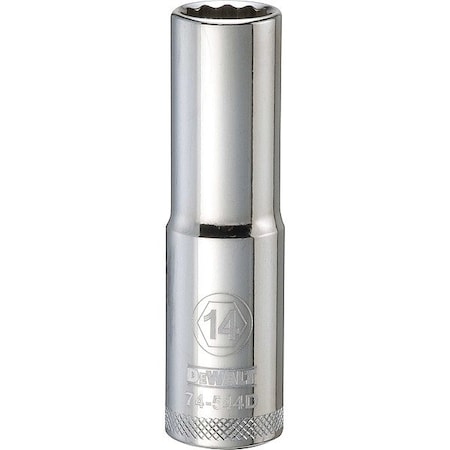 Dewalt Deep Socket, 1/2in, 12-Point, 14MM, DWMT74544OSP DWMT74544OSP
