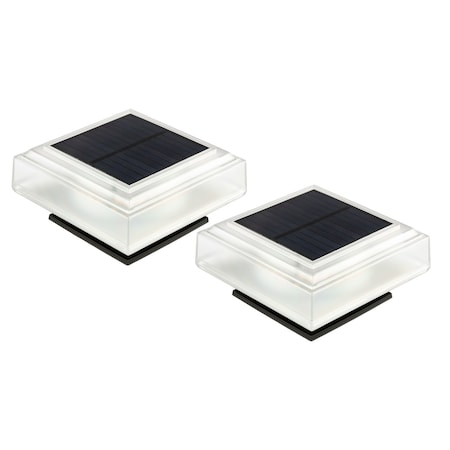Pure Garden Solar Post Cap Lights 2 Waterproof LED Solar Powered Lights for Wooden or Vinyl Fence Post Caps 50-LG1506
