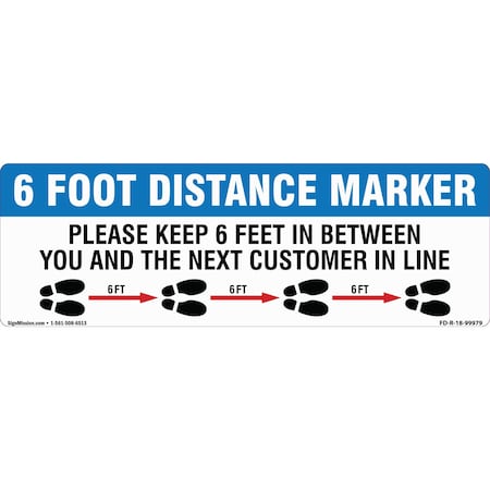 Signmission Keep 6 Ft Between & The Next Customer Non-Slip Floor Decal Made in The USA, 12PK, 2-R-16-12PK-99979 FD-2-R-16-12PK-99979