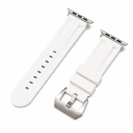 Elegani Rubber Watch Replacement Band Compatible with Apple Watch 45mm, White RST-WHT-45mm