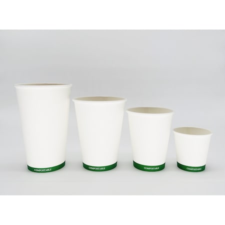 Verterra 12 Oz. White Paper Cup, 1000 Count, 50 COUNT INNERS, 1000PK VT-HTCUP-12W