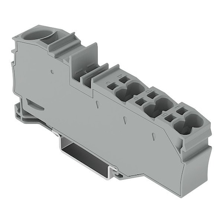 Wago Terminal Block, 3.43" L, 1.71" W, 800V, Gray 2016-8031