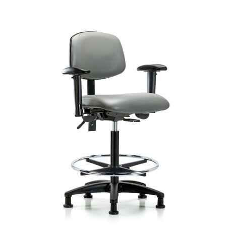Blue Ridge Ergonomics Vinyl Chair, Vinyl, Adjustable Arms BR-VHBCH-RG-T1-A1-CF-RG-8840