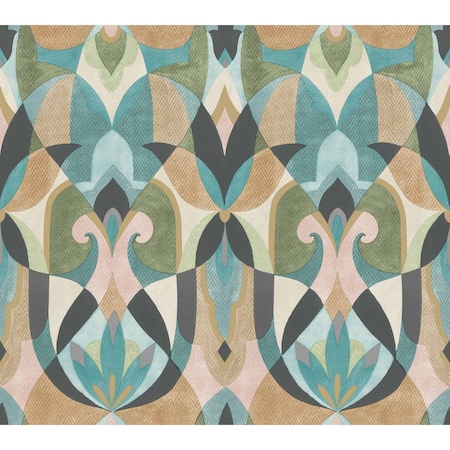 York Wallcoverings Malta Teal and Gold Wallpaper MN1923