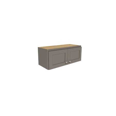 Rigel Cabinetry Kitchen Wall Cabinet, 30 in W x 12 in H, 2-Door, Gray, Solid Wood RTA - 806207