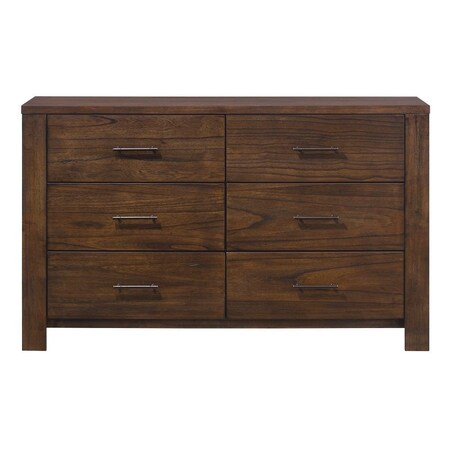 Homeroots 59" Brown Metal Six Drawer Dresser 374189