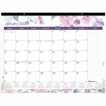 Rediform Blueline, PASSION MONTHLY DESKPAD CALENDAR, CHIPBOARD BACK, FLORAL DESIGN, 22 X 17, 2021 C194113