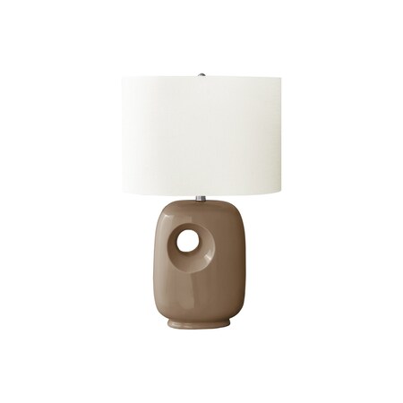 Monarch Specialties Lighting, 26"h, Table Lamp, Brown Ceramic, Ivory / Cream Shade, Contemporary, Modern I 9676
