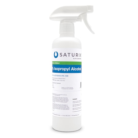 Saturix Sterile Isopropyl Alcohol, 70% IPA / 30% DI Water, 16 ounce bottle 6-LS7030VS-IPA-16B