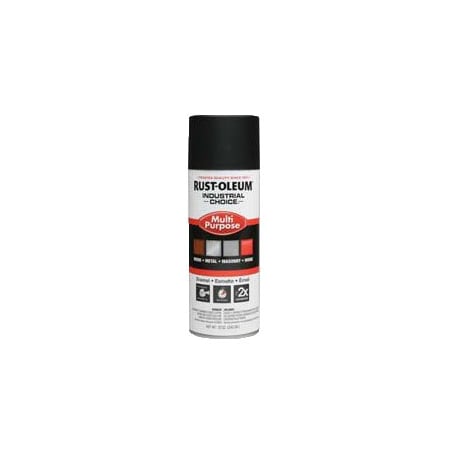 Rust-Oleum Spray Paint, Black, Semi-Flat, Solvent, 12 oz 1678830