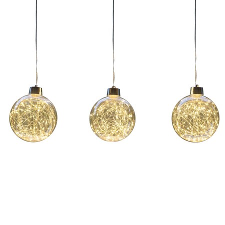 Celebrations LED Warm White Globe Ornament 6 in. Hanging Decor 23-14000A