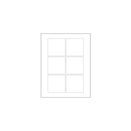 Bubblefast 3 x 3'' White Rectangle Laser Labels-6 Labels per Sheet BFLL166
