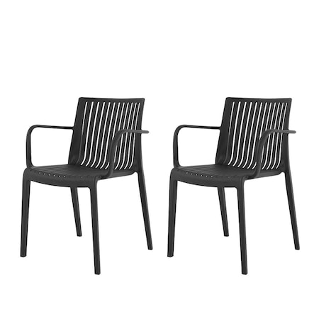Lagoon Milos Resin Stackable Armchair with Slatted Back, 2PK 7203K3-ASLGS