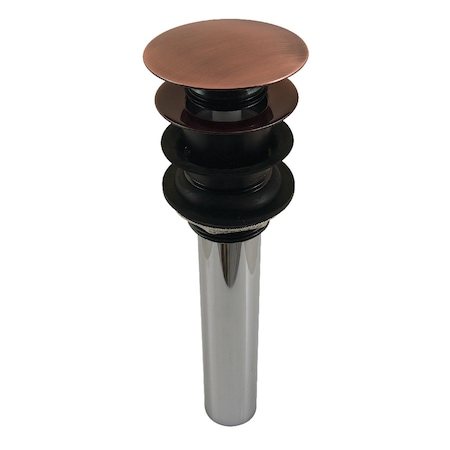 Kingston Brass Push Pop-Up Drain with Overflow, Antique Copper EV600AC