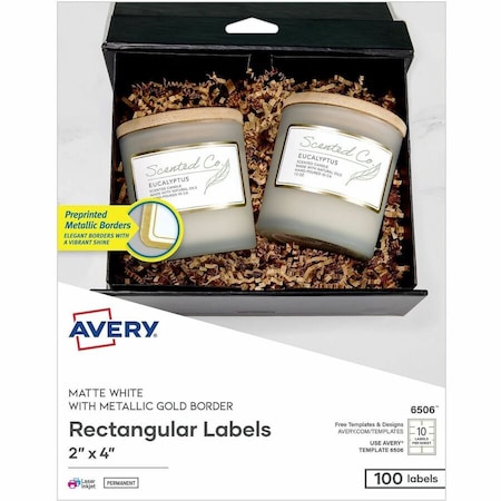 Avery Printable Rectangle Labels, 2 in, PK100 06506