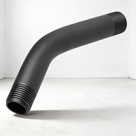 Supplygiant Shower Arm 6 in Stainless Steel Wall Mounted Shower Arm with 1/2 in Threaded IPS, Matte Black Finish 74-TB8-NC