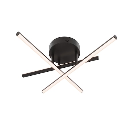 Dals Lighting Asterisk Three branch Flush mount, Black SSFM20-CC-BK