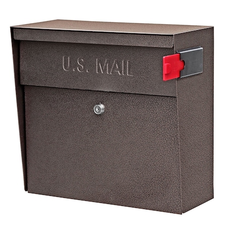 Mail Boss Metro Locking Wall-Mount Mailbox, Bronze, 14/16-Gauge Steel 805942