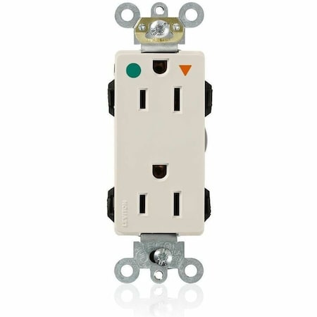 Leviton Straight Blade Receptacle, 5-15R, 15 A, 125V AC, Isolated Ground MD820-IGT