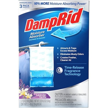 Damprid FG83LV Moisture Absorber, 14 oz, Pellet, Lavender Vanilla FG83LVSB