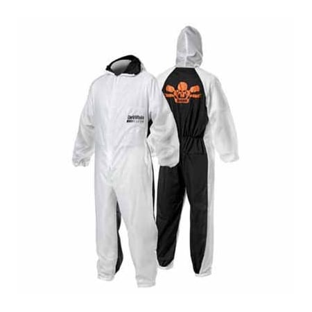 Devilbiss CLEAN Reusable Coverall, 3X-Large, White, Nylon Front/Cotton Back, Elastic Waist 803599