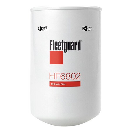 Fleetguard Hydraulic Filter, Cartridge, Cellulose HF6802