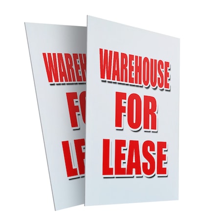 Signmission Warehouse For Lease, Plastic Signs Only 24 Inch x 36 Inch, Corrugated Plastic, 2PK CSB-2436-2PACK-Warehouse For Lease