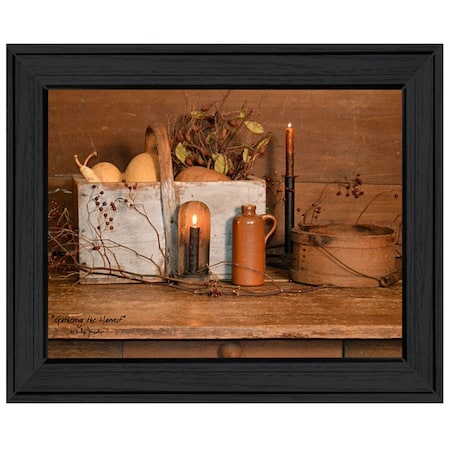 Homeroots Gathering the Harvest 4 Black Framed Print Kitchen Wall Art 404491