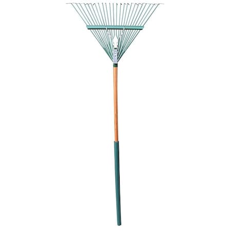 Rugg DS24-54C Deluxe Springback Rake, 24 in L Head, Steel Tine, 54 in L Handle DS24C-54