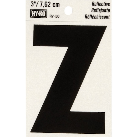Hy-Ko Vinyl 3'' Reflective Adhesive Letter Z RV-50Z
