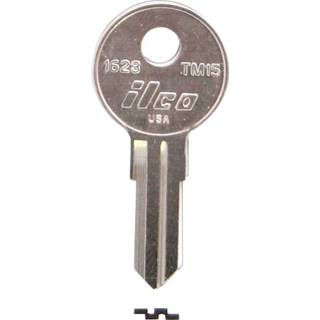 Kaba Ilco Trimark Nickel Plated Toolbox Key, TM15 / 1623, 10PK AL00000512