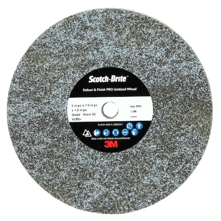 Scotch-Brite Deburr and Finish Pro Unitized Wheel, 9C Extra Coarse+, 6 in x 1/2 in x 1/2 in, 4PK DP-UW