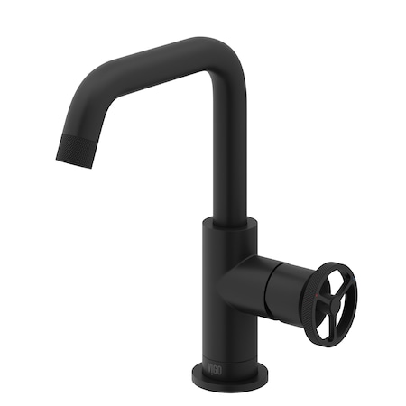 Vigo Cass Single Handle Single-Hole Bathroom Faucet in Matte Black VG01047MB