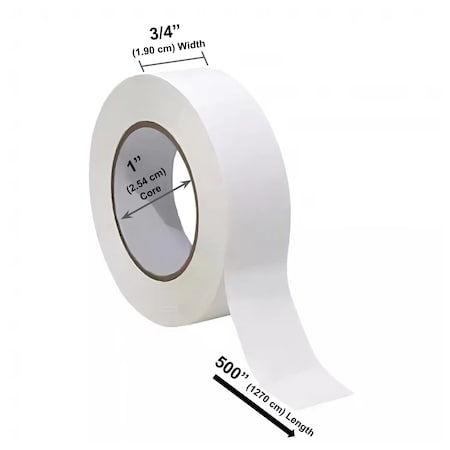 Bartovation Lab Labeling Tape, 500in Length x 3/4in Width, 1 Inch Core ( 1 White Roll) NL341WR500