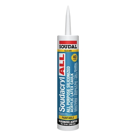 Soudal Usa Soudacryl ALL All-Purpose Siliconized Acrylic Latex Caulk 10.1 oz. Clear, 1296PK 146901