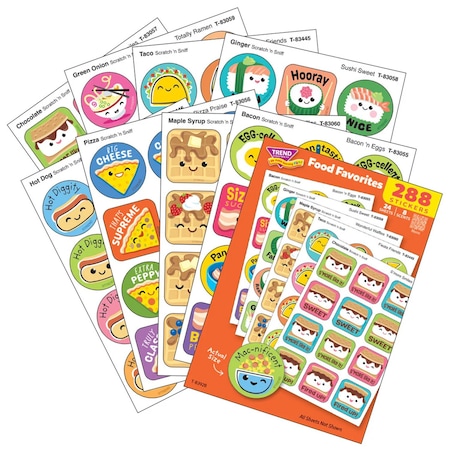 Trend Food Favorites Scratch 'n Sniff Stinky Stickers Variety Pack, 288-Piece Set T83928